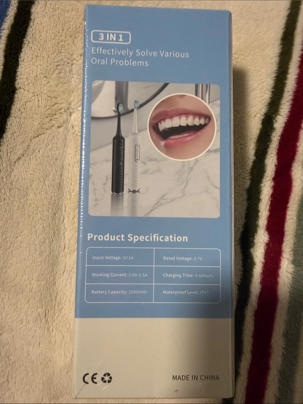 Portable Electric Toothbrush 3-in-1 - White